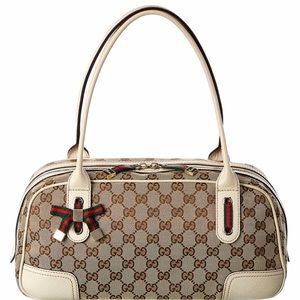 GUCCI Princey Boston satchel in brown GG canvas!